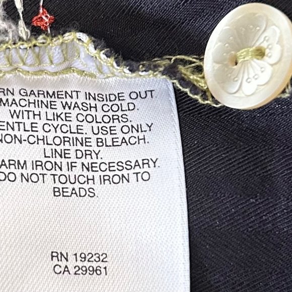 Alfred Dunner Size 16 Rayon/Polyester Green & Black Button Top Floral Embroidery - Picture 12 of 12